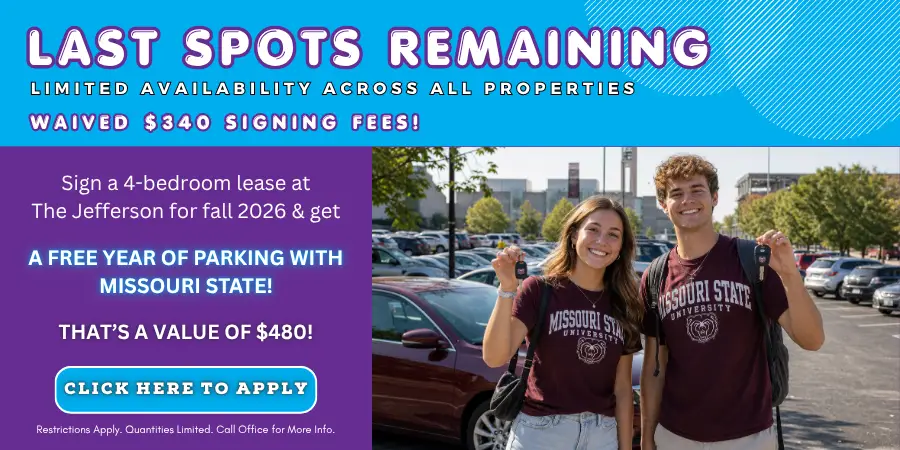 Elevate Student Living Free year of parking at MSU